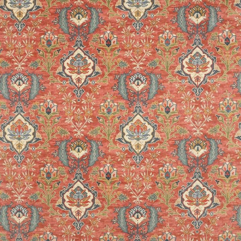 Preview: Floriana Velvet Red – Stoff von Colefax and Fowler
