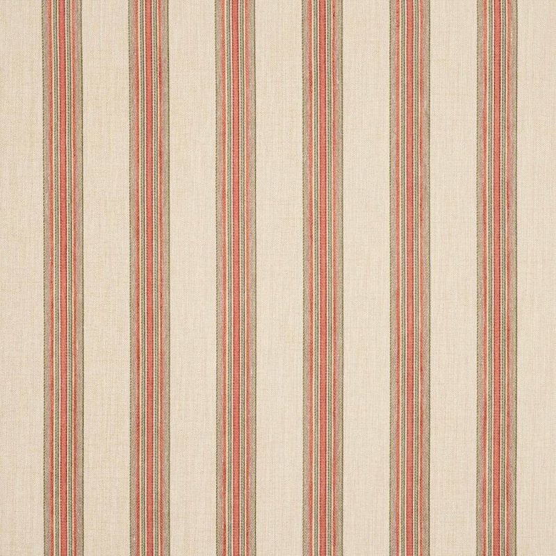 Preview: Gilbert Stripe Red/Green – Stoff von Colefax and Fowler