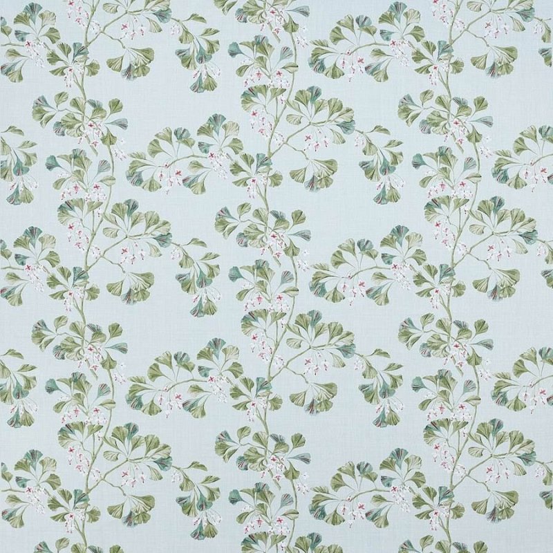Preview: Greenacre Aqua – Stoff von Colefax and Fowler