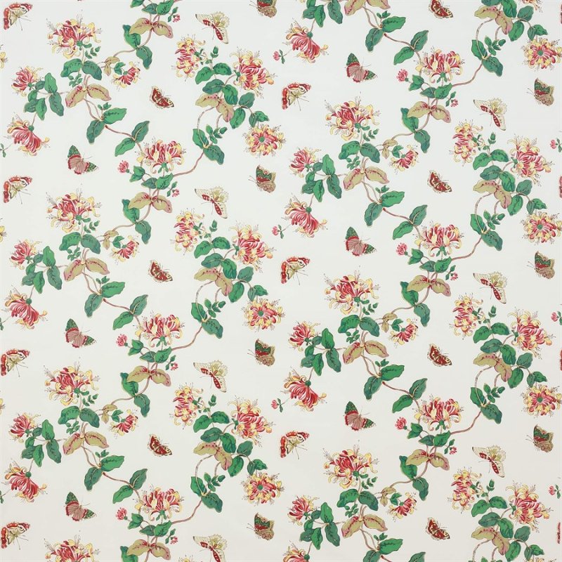 Honeysuckle Blockprint von Colefax and Fowler in Red Chintz