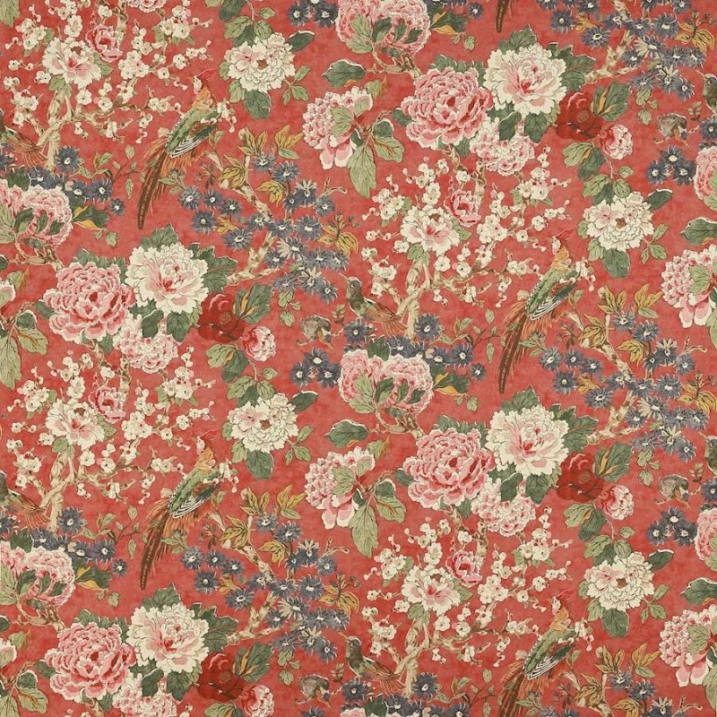 Preview: Jardine Red – Stoff von Colefax and Fowler