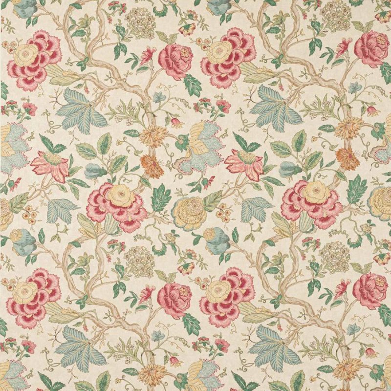 Preview: Mariella Pink/Green – Stoff von Colefax and Fowler