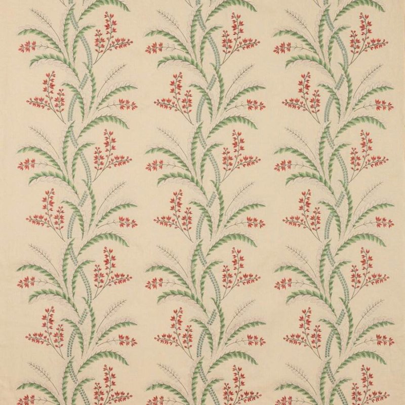 Preview: Melrose Forest/Red – Stoff von Colefax and Fowler
