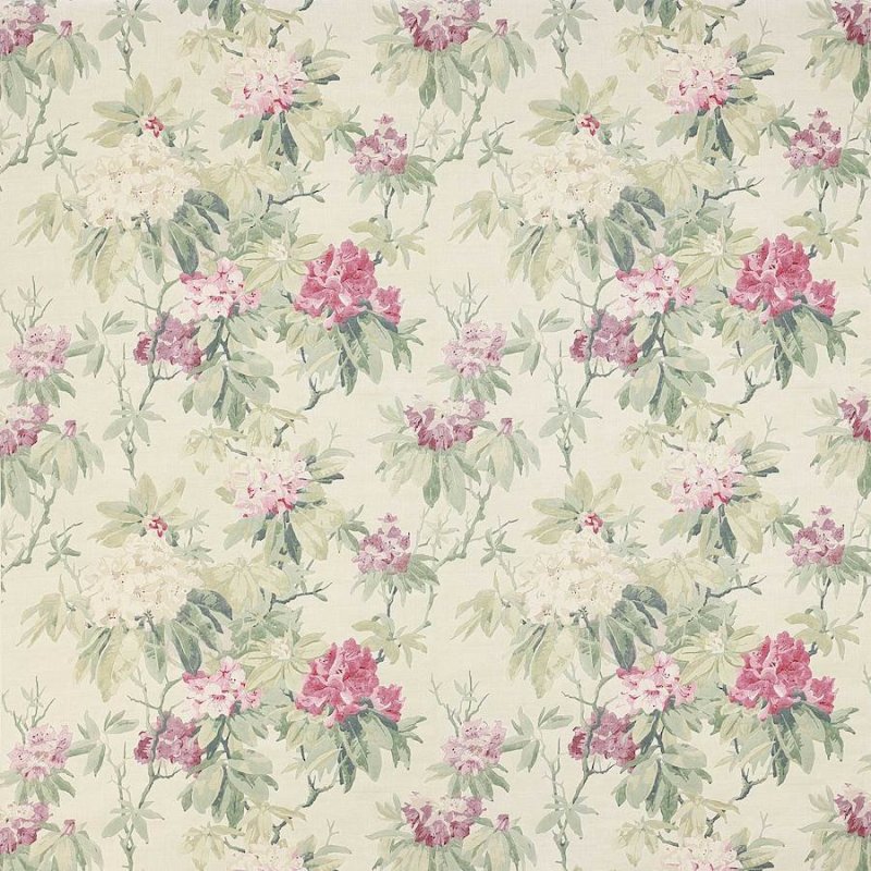 Preview: Mereworth Pink/Forest – Stoff von Colefax and Fowler