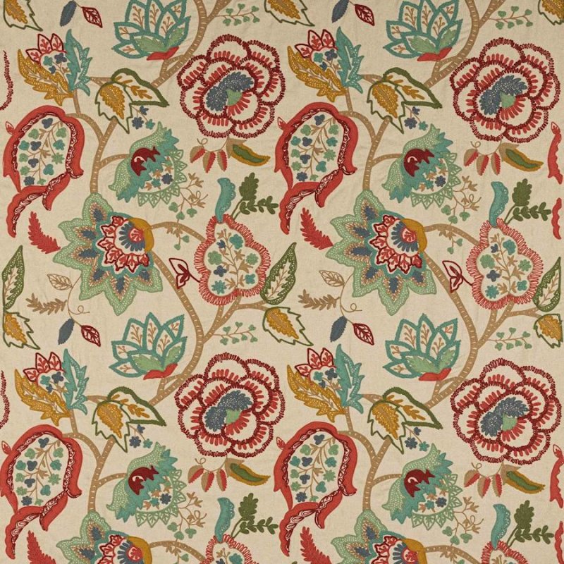 Preview: Nerello Red/Green – Stoff von Colefax and Fowler