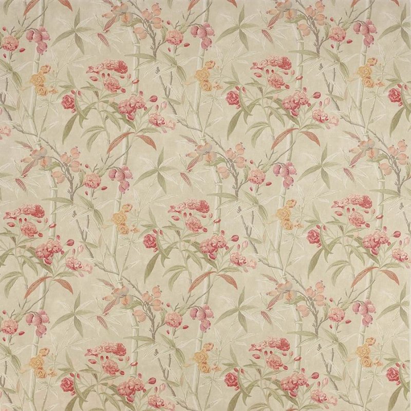 Preview: Oleander Tomato/Green – Stoff von Colefax and Fowler