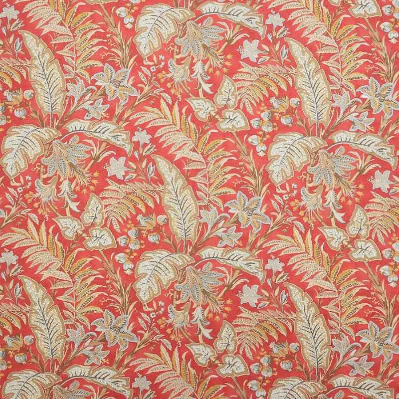 Preview: Paisley Leaf Red – Stoff von Colefax and Fowler