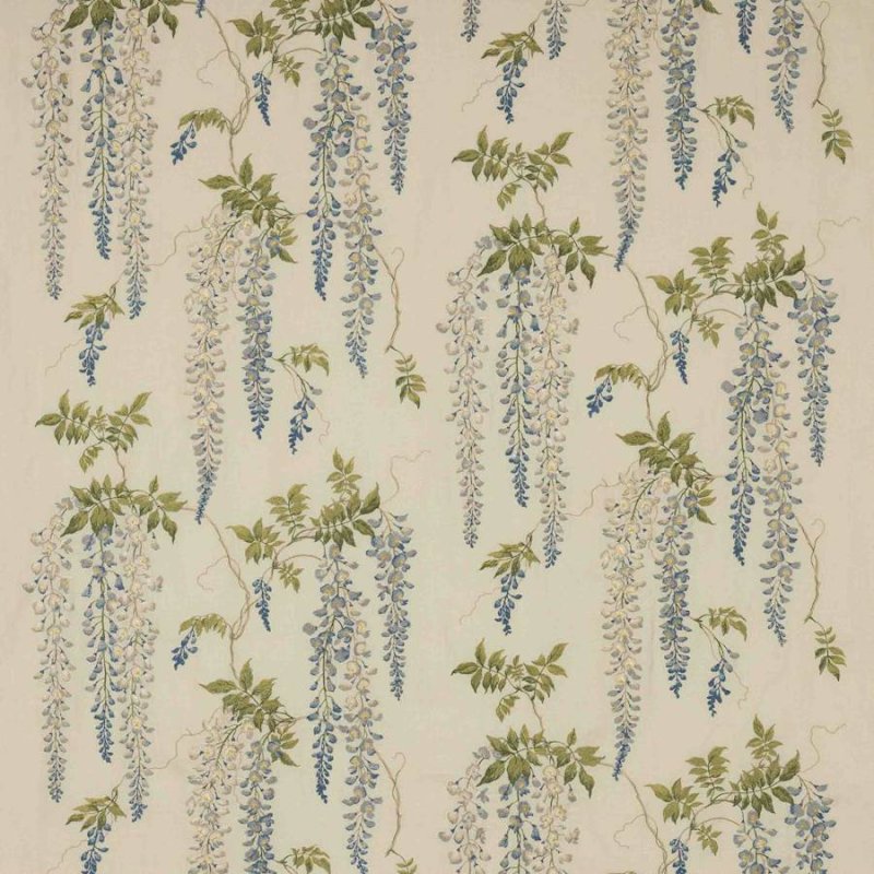 Seraphina Linen von Colefax and Fowler in Blue/Leaf