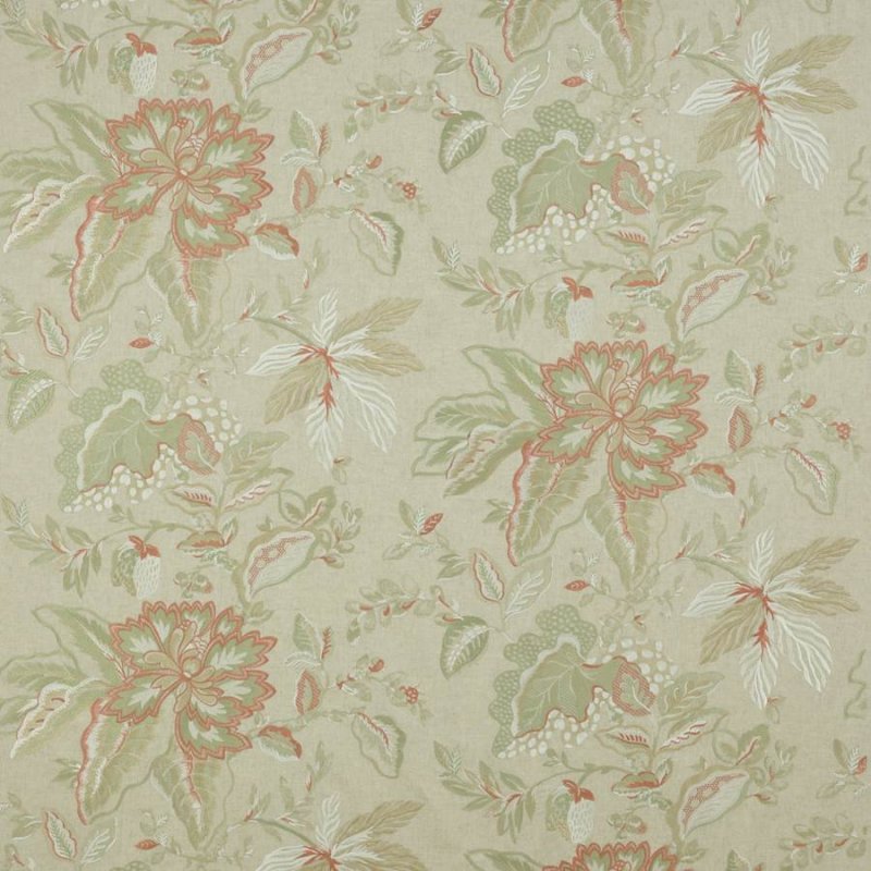 Preview: Sumela Coral/Leaf – Stoff von Colefax and Fowler