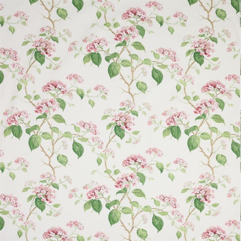 Preview: Summerby Cotton Pink/Green – Stoff von Colefax and Fowler