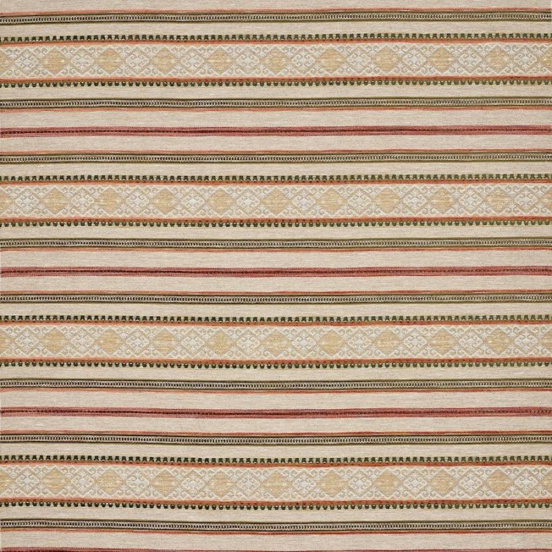 Preview: Sylvestra Red/Green – Stoff von Colefax and Fowler