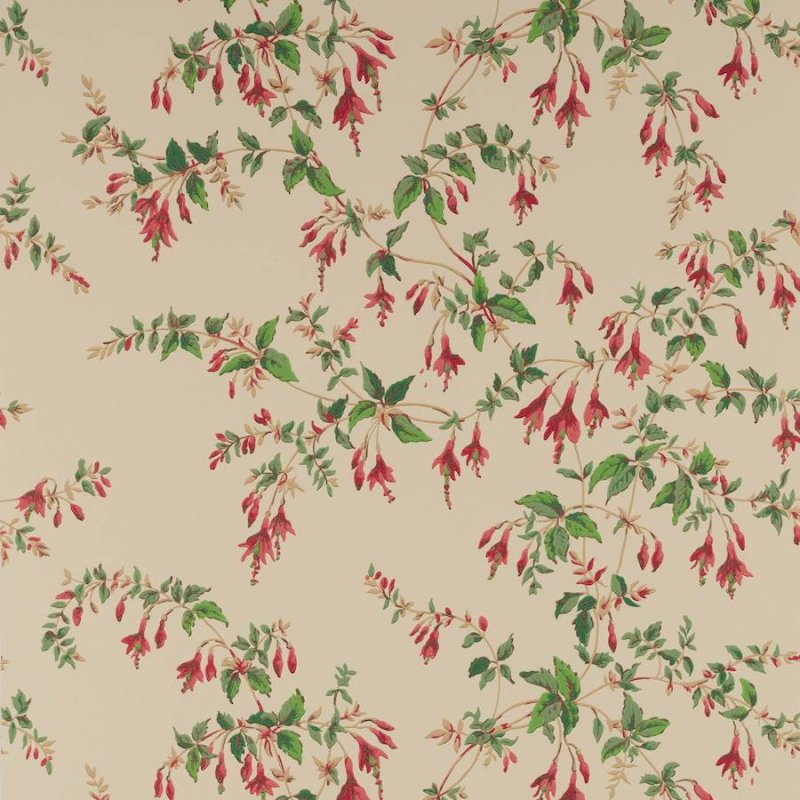 Preview: Fuchsia Tapete von Colefax and Fowler in Red/Forest