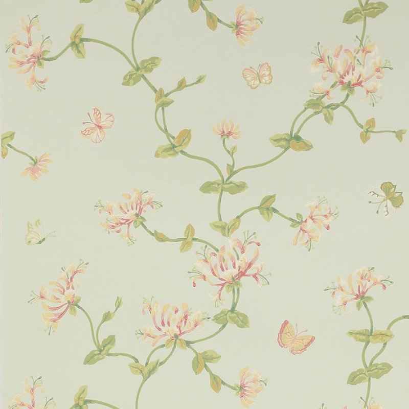 Honeysuckle Garden Tapete von Colefax and Fowler in Aqua