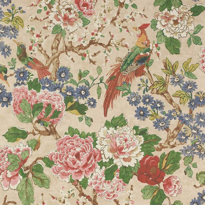 Preview: Jardine Tapete von Colefax and Fowler in Red/Green