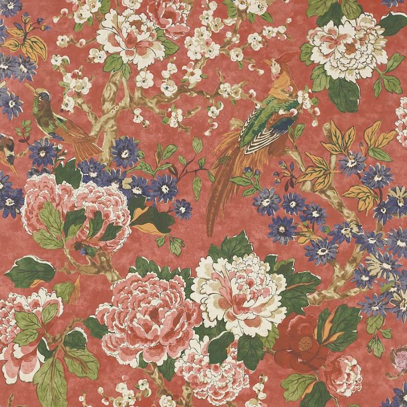 Preview: Jardine Tapete von Colefax and Fowler in Red