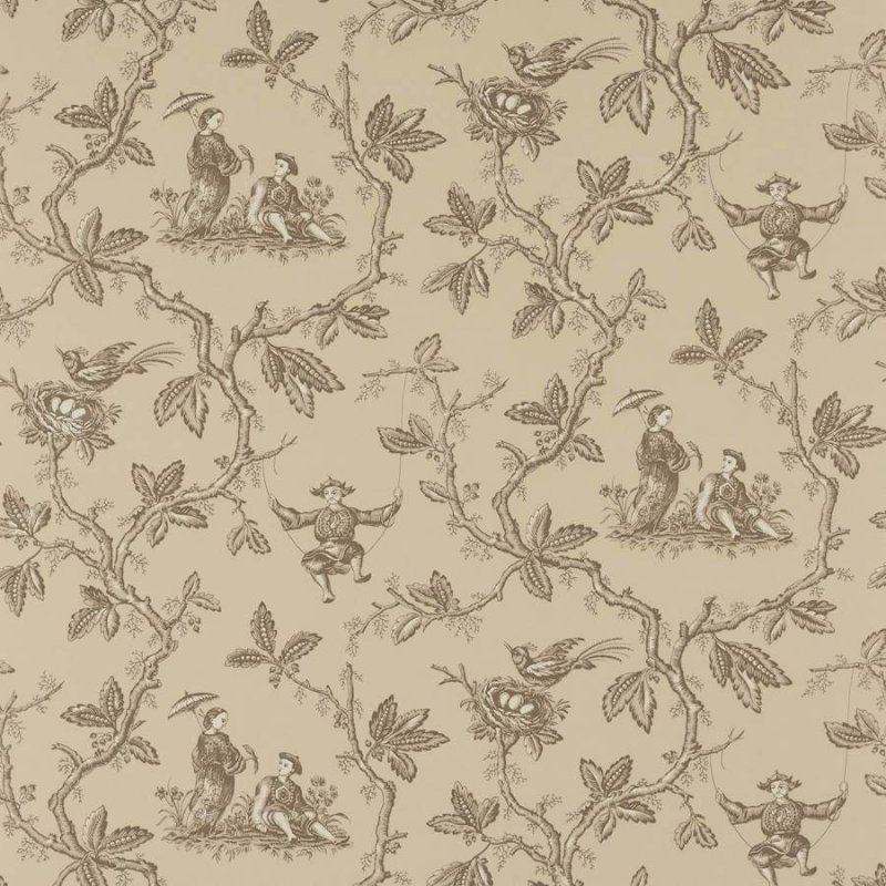 Preview: Toile Chinoise Tapete von Colefax and Fowler in Charcoal