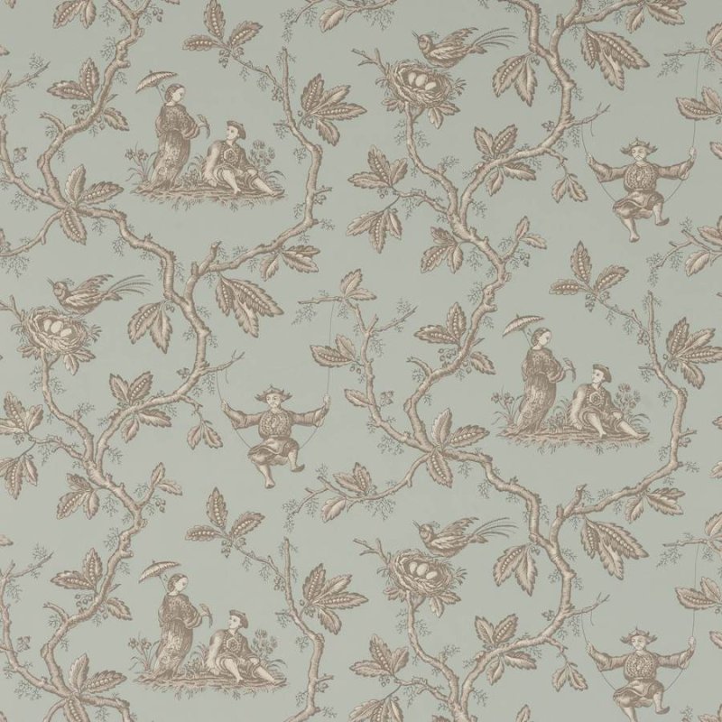 Toile Chinoise Tapete von Colefax and Fowler in Old Blue