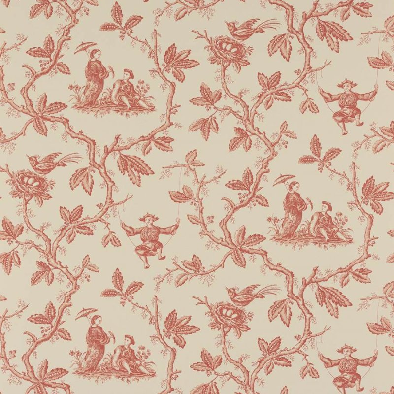 Preview: Toile Chinoise Tapete von Colefax and Fowler in Pink