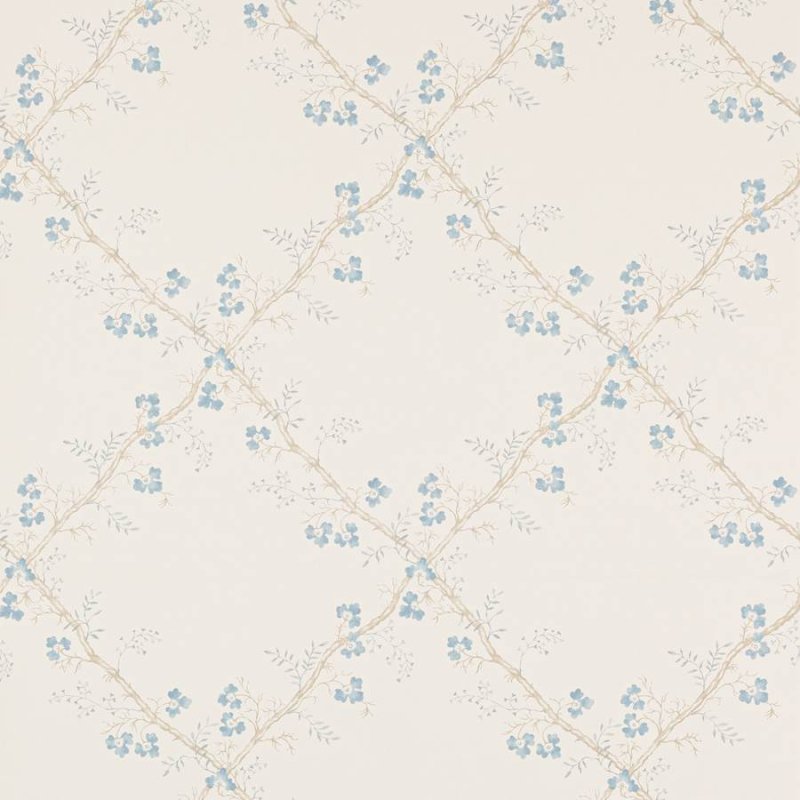 Trefoil Trellis Tapete von Colefax and Fowler in Blue