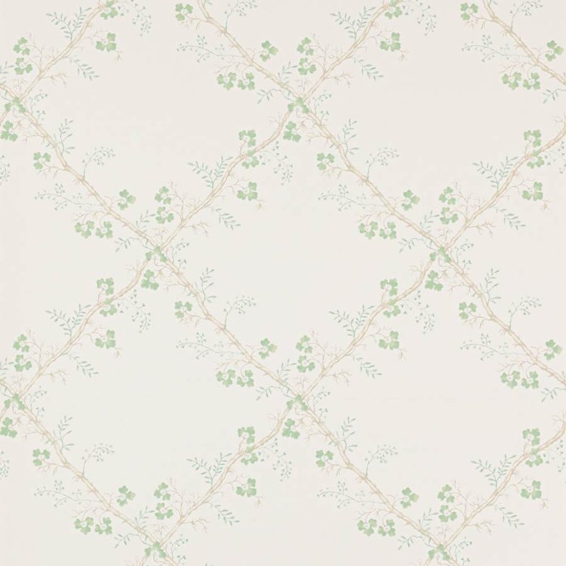 Preview: Trefoil Trellis Tapete von Colefax and Fowler in Celadon