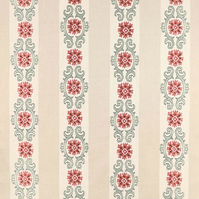 Preview: Theodore Red/Forest – Stoff von Colefax and Fowler