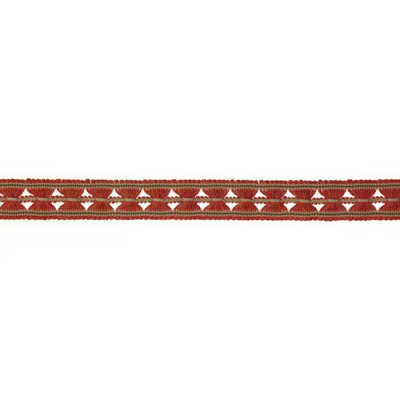 Preview: Arlington Butterfly Braid Tomato/Olive – Zierborte von Colefax and Fowler