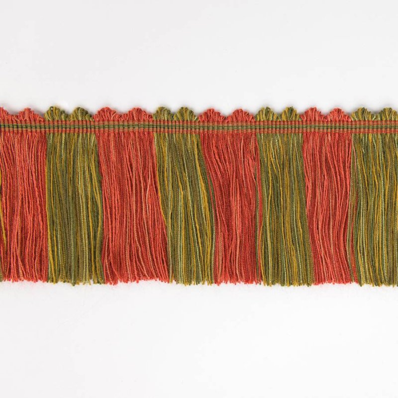 Preview: Arlington Cut Fringe Red/Green – Schnittfranse von Colefax and Fowler