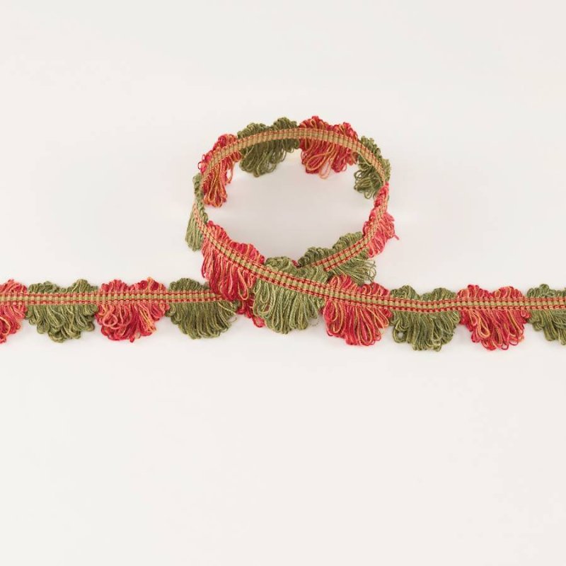 Preview: Arlington Fan Edge Red/Green – Fächerborte von Colefax and Fowler