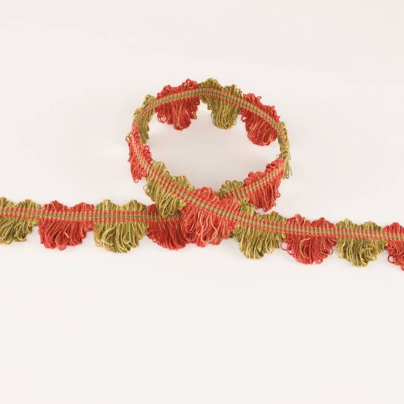 Preview: Arlington Fan Edge Tomato/Olive – Fächerborte von Colefax and Fowler
