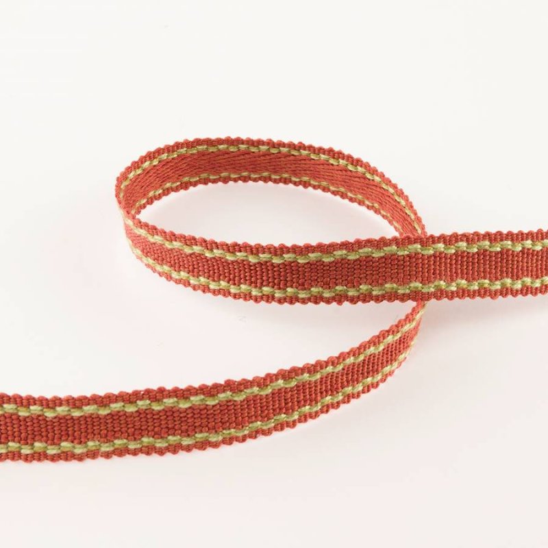 Preview: Arlington Narrow Braid Tomato/Olive – Schmale Borte von Colefax and Fowler