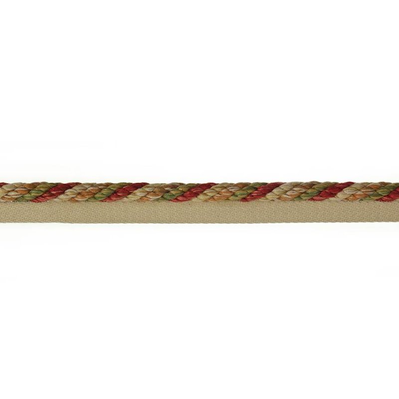 Preview: Arlington Rope Flanged Tomato/Olive – Kordel mit Flansch von Colefax and Fowler