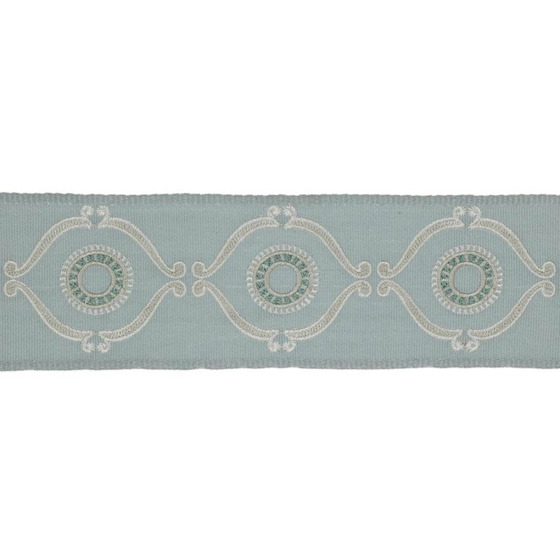 Delano Classic Braid Aqua – Bestickte Borte von Colefax and Fowler