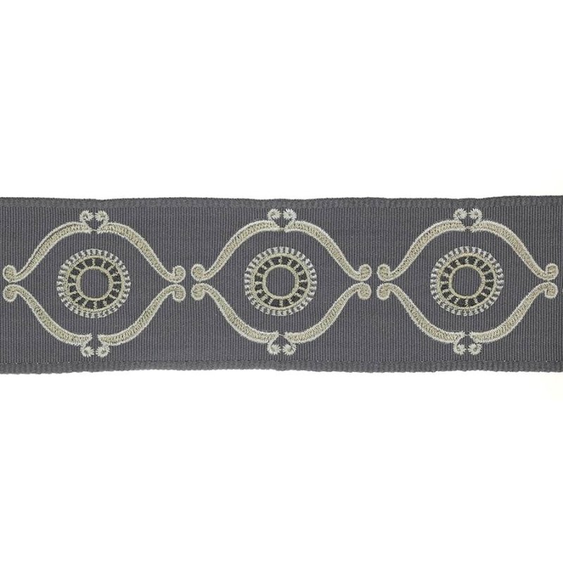 Delano Classic Braid Charcoal – Bestickte Borte von Colefax and Fowler