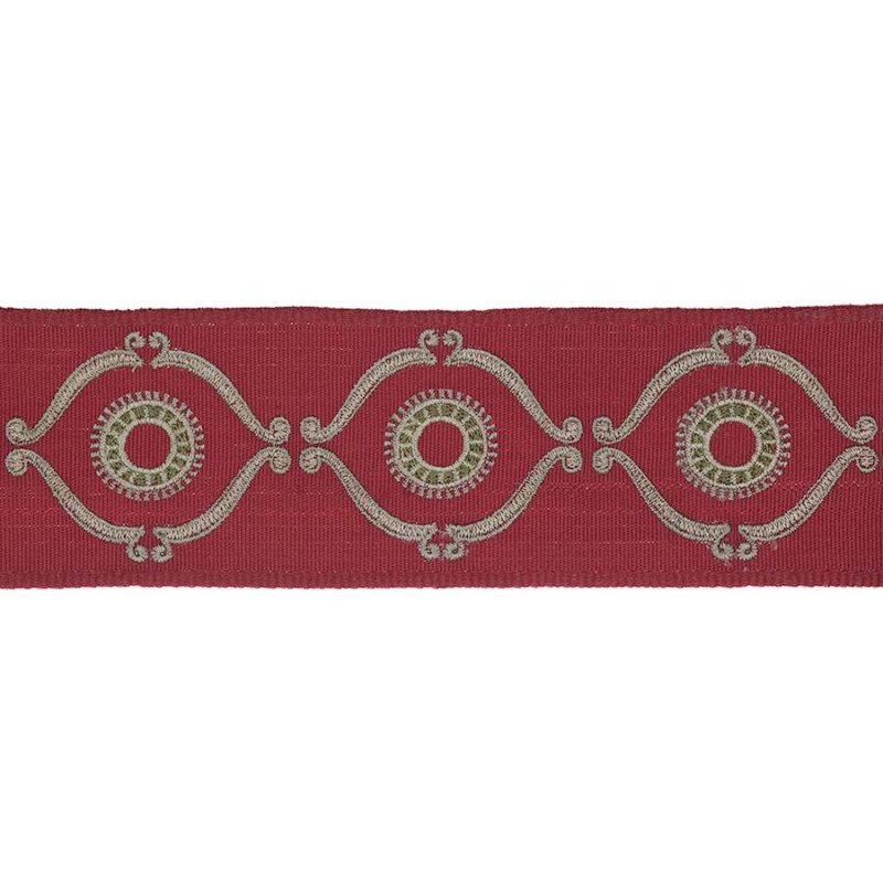 Delano Classic Braid Red/Green – Bestickte Borte von Colefax and Fowler