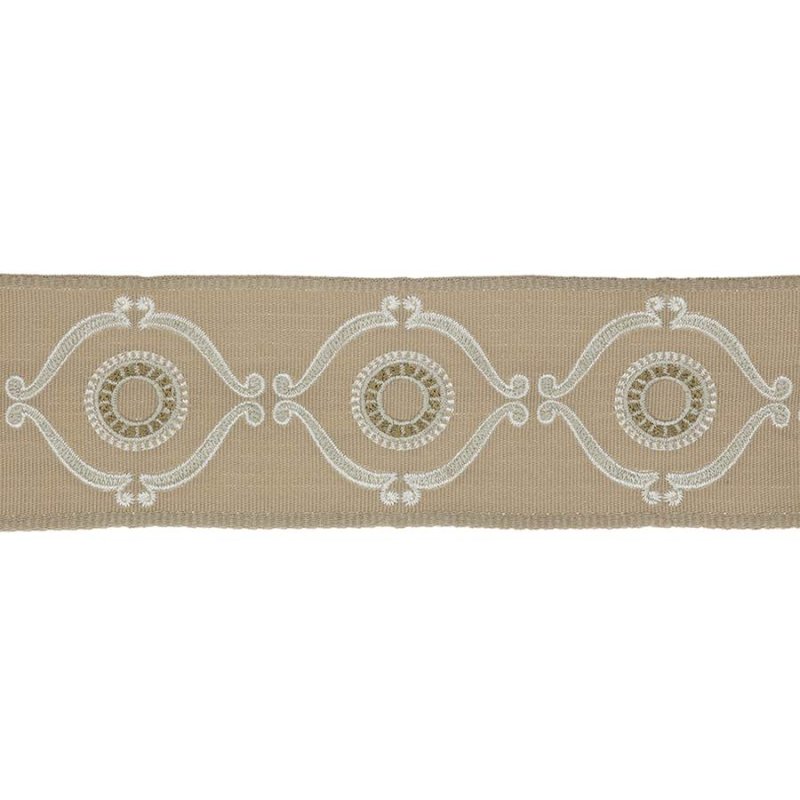 Delano Classic Braid Sand – Bestickte Borte von Colefax and Fowler
