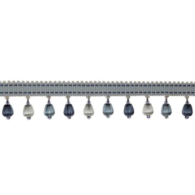 Preview: Delano Drop Fringe Navy – Perlenfranse von Colefax and Fowler