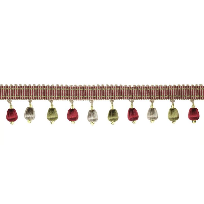Delano Drop Fringe Red/Green – Perlenfranse von Colefax and Fowler