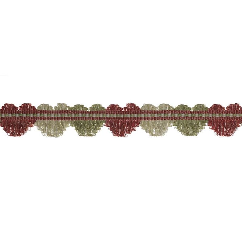 Delano Fan Edge Red/Green – Fächerborte von Colefax and Fowler