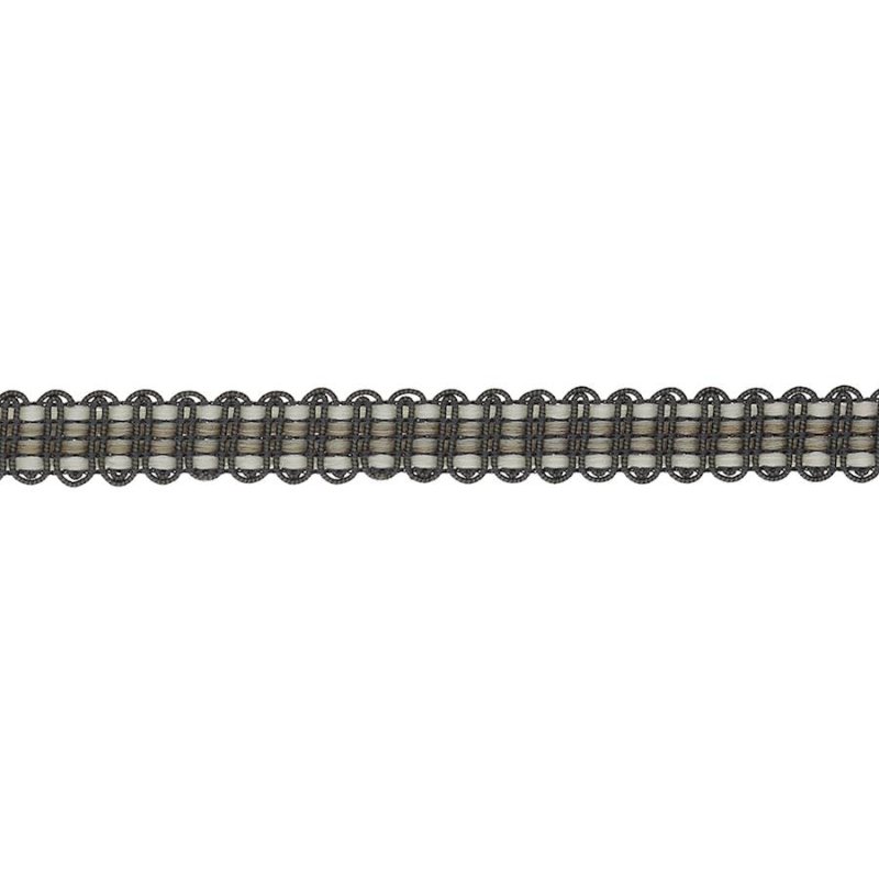 Delano Narrow Braid Charcoal – Schmale Gimpe-Borte von Colefax and Fowler