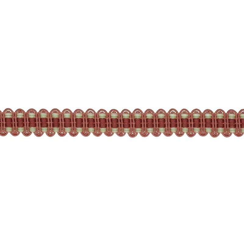 Preview: Delano Narrow Braid Red – Schmale Gimpe-Borte von Colefax and Fowler