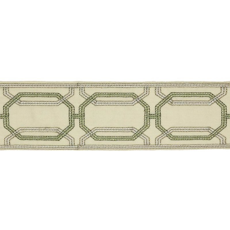 Delano Octagon Braid Leaf – Bestickte Borte von Colefax and Fowler