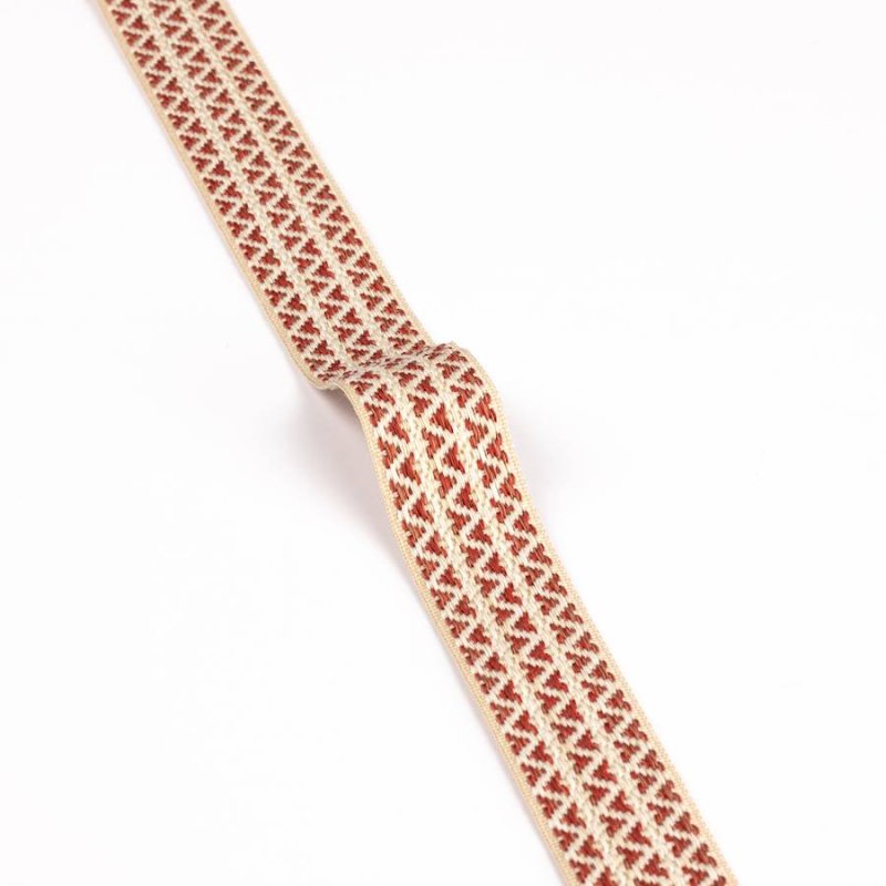 Preview: Lansdowne Herringbone Tape Tomato – Fischgratband von Colefax and Fowler