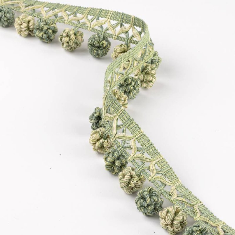 Lansdowne Ruche Drop Green – Rüschenperlenfranse von Colefax and Fowler