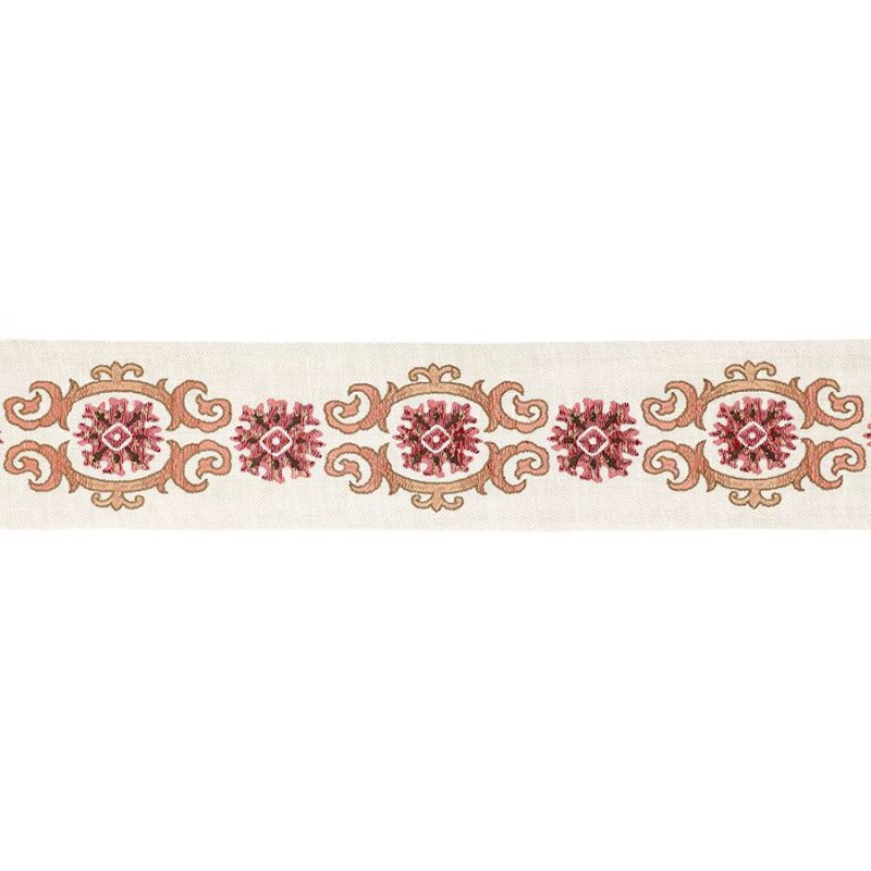 Preview: Theodore Cartouche Braid Tomato – Bestickte Borte von Colefax and Fowler