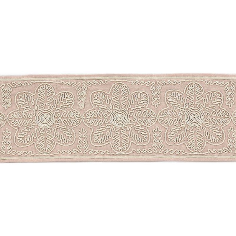 Theodore Florette Braid Pink – Bestickte Borte von Colefax and Fowler