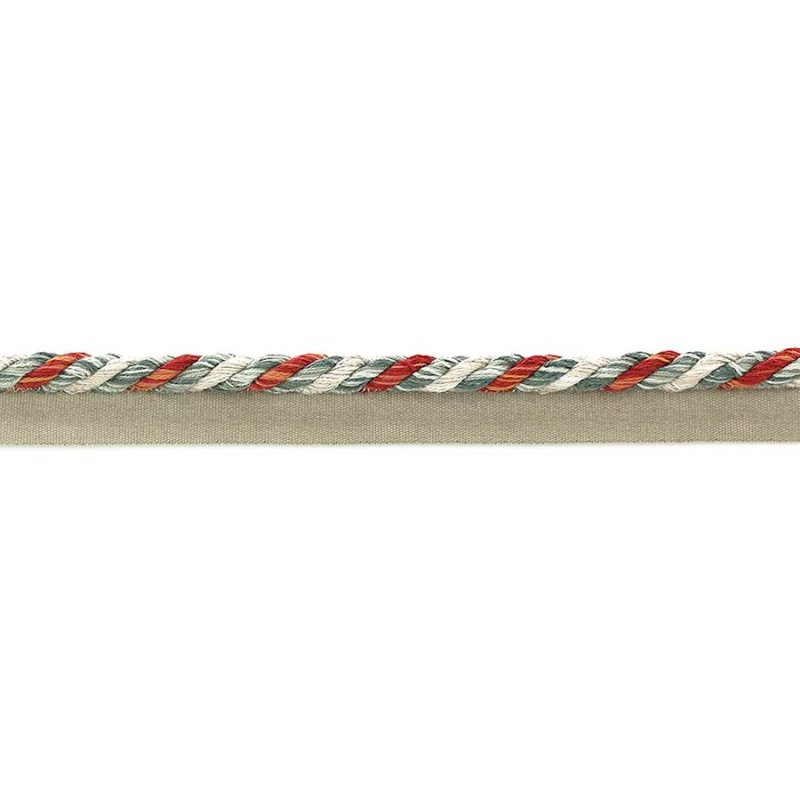 Preview: Theodore Rope Red/Forest – Kordel mit Flansch von Colefax and Fowler