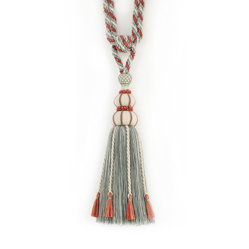 Preview: Theodore Tassel Tieback Red/Forest – Quastenraffhalter von Colefax and Fowler