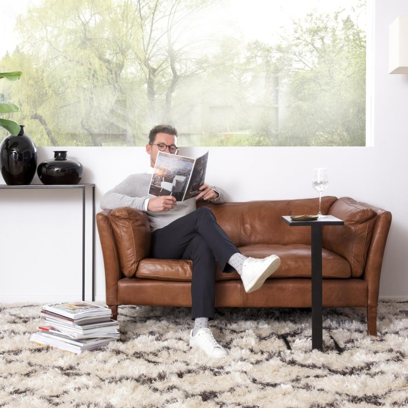 Preview: Sofa Bellamy 2-Sitzer, Leder Cognac – Ansicht 3