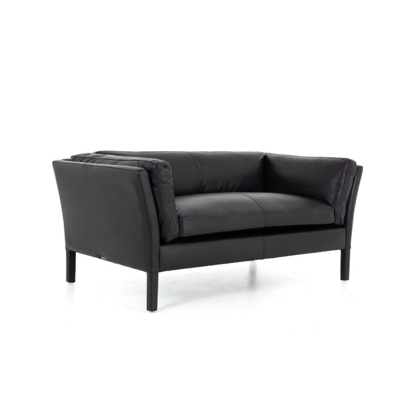 Preview: Sofa Bellamy 2-Sitzer, Leder Schwarz