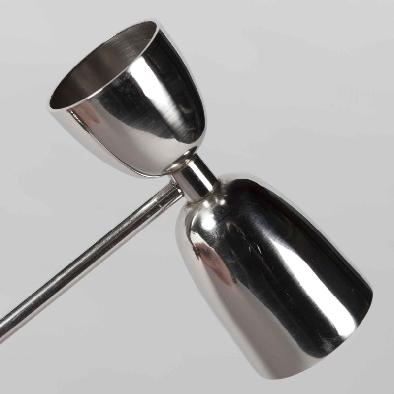 Preview: Doppelter Jigger aus poliertem Edelstahl im Detail